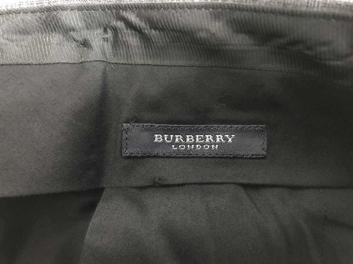 美品本物バーバリーロンドンBURBERRY LONDONウールチェック柄スラックスパンツワークアメカジサーフビジネススーツメンズグレー79S日本製