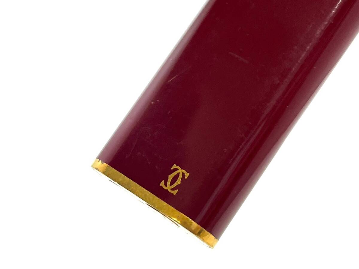 Cartier/カルティエ ローラーガスライター ロゴ オーバル型 楕円 ボルドー×ゴールド 喫煙具 喫煙グッズ 現状品 (44380OG1)_画像3