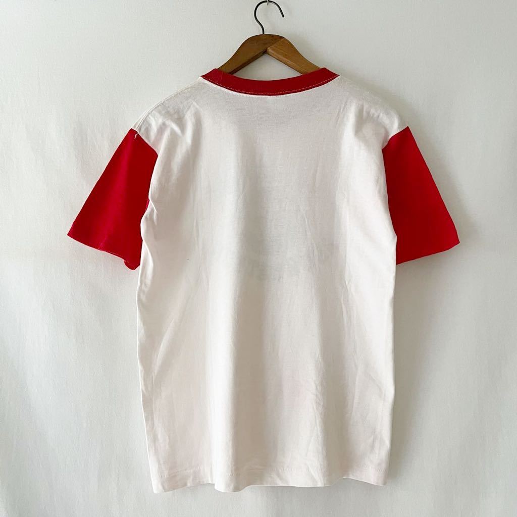70s champion バータグ カレッジ Tシャツ M 赤 白 USA製 ビンテージ 70年代 チャンピオン リンガー アメリカ製 オリジナル ヴィンテージの画像3