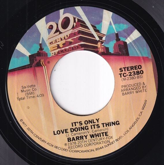 Barry White - Your Sweetness Is My Weakness / It's Only Love Doing Its Thing (A) L223_7インチ大量入荷しました。