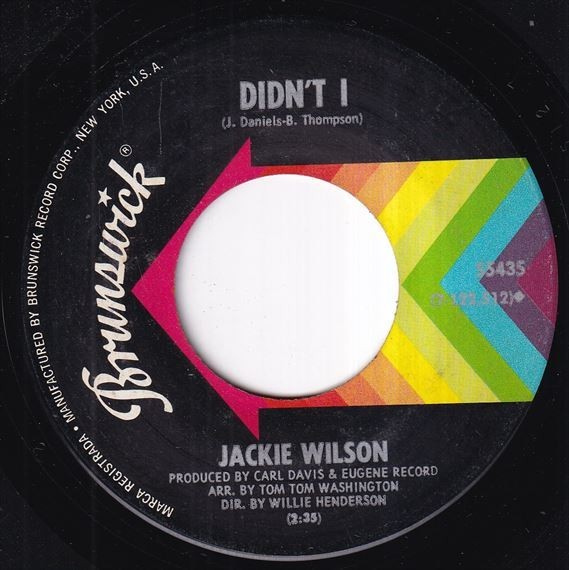 Jackie Wilson - Let This Be A Letter (To My Baby) / Didn't I (A) L192_7インチ大量入荷しました。