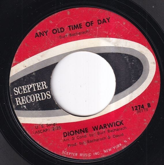 Dionne Warwick - Walk On By / Any Old Time Of Day (B) L509_7インチ大量入荷しました。