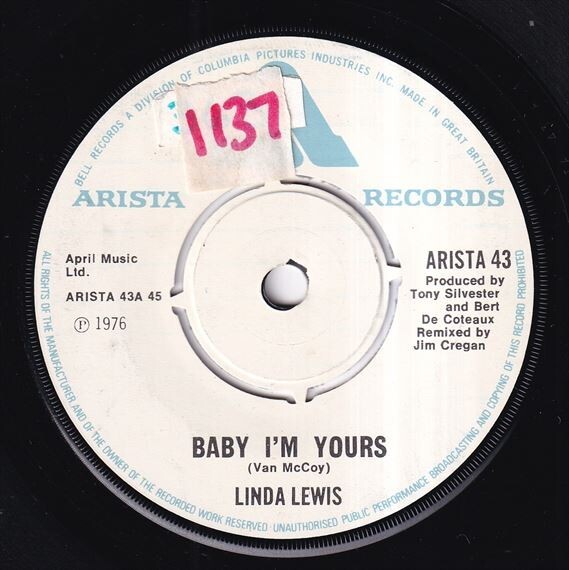 Linda Lewis - Baby I'm Yours / The Other Side (A) M264_7インチ大量入荷しました。