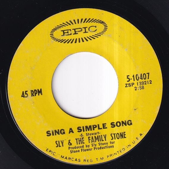 Sly & The Family Stone - Everyday People / Sing A Simple Song (B) M379_7インチ大量入荷しました。