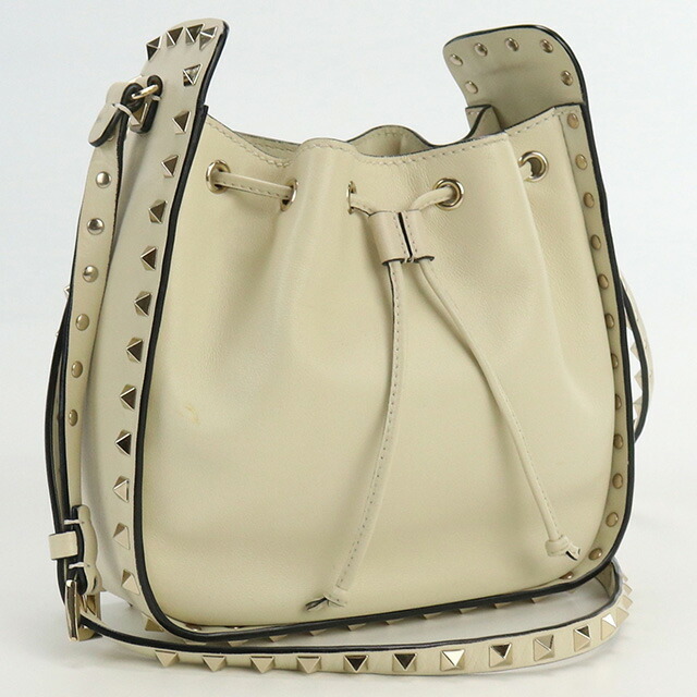  used Valentino diagonal .. shoulder bag lady's brand VALENTINO shoulder bag leather MW2B0178 BOL I16