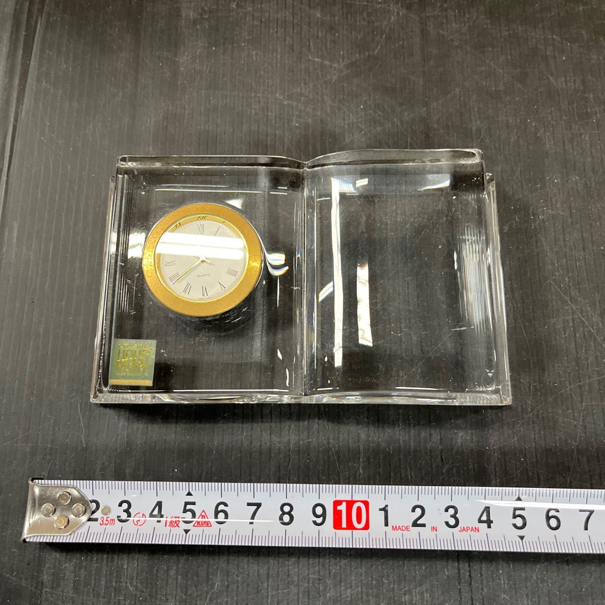 置時計 置き時計 ホヤ 硝子 インテリア 電池切れのため動作未確認_画像4