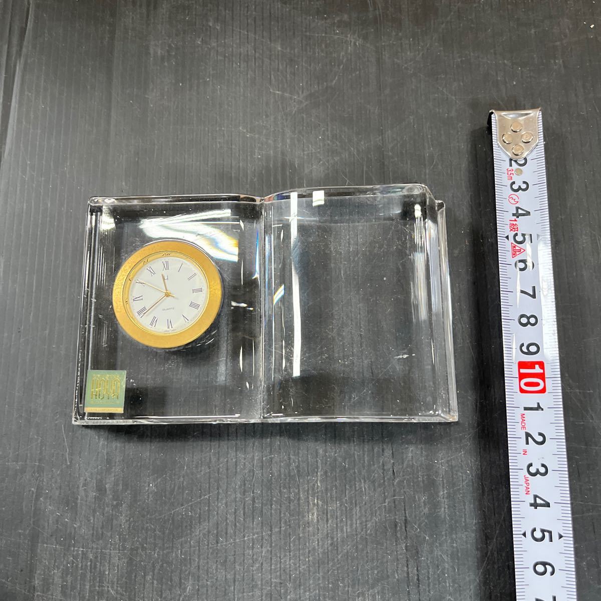 置時計 置き時計 ホヤ 硝子 インテリア 電池切れのため動作未確認_画像5