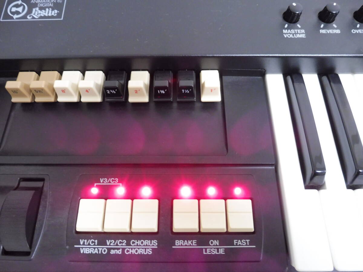 「6023/T8A」HAMMOND XB-1 電子オルガン シンセサイザー 中古品 現状品 通電確認済 アダプター付 取説書付 希少 レア 鈴木楽器 ハモンドの画像2