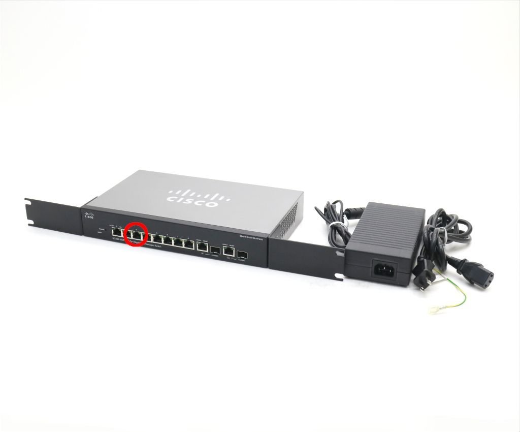 【ジャンク品】CISCO SG300-10MP V02 10ポート1000BASE-T搭載 L3スイッチ F/Wバージョン 1.1.2.0 ラッキングブラケット装着済 設定初期化済の画像3