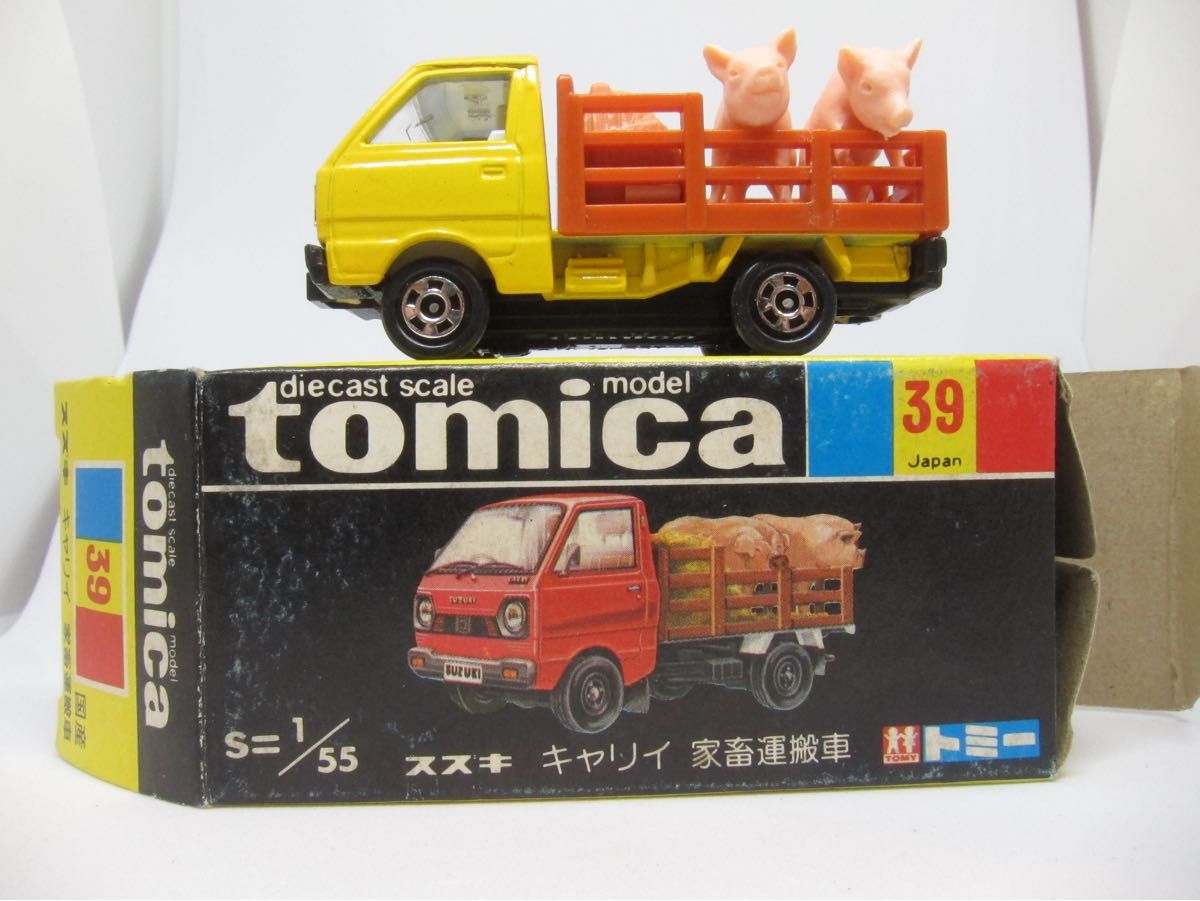 トミカNo39　スズキ　キャリイ家畜運搬車　日本製黒箱　新品保管品 SUZUKI CARRYキャリィキャリー　絶版トミカ39c