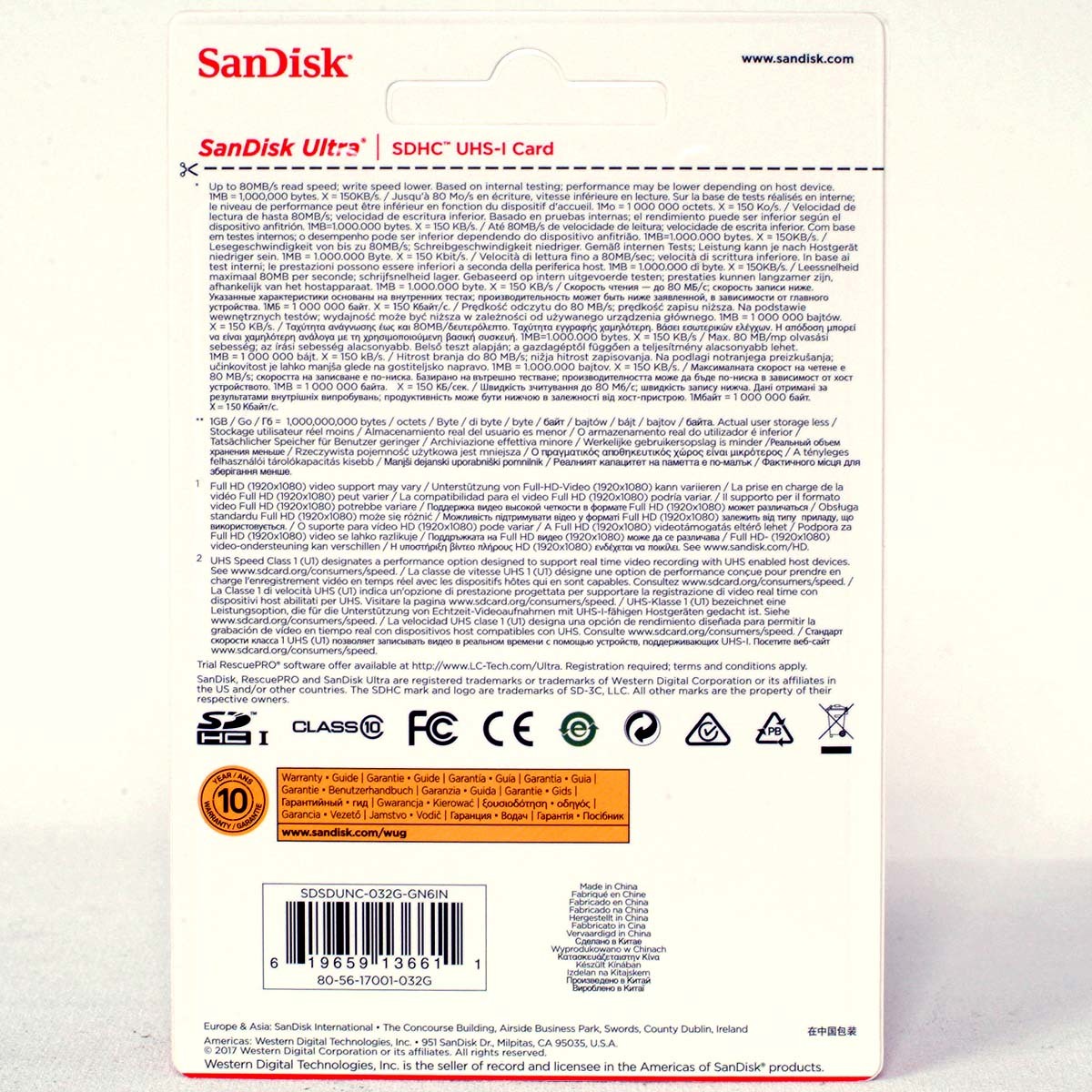 SanDisk Ultra SDHCカード【32GB】CLASS10 533x 80MB/s UHS-I対応【即決】サンディスク SDSDUNC-032G-GN6IN★0619659136611 英文 新品_画像2