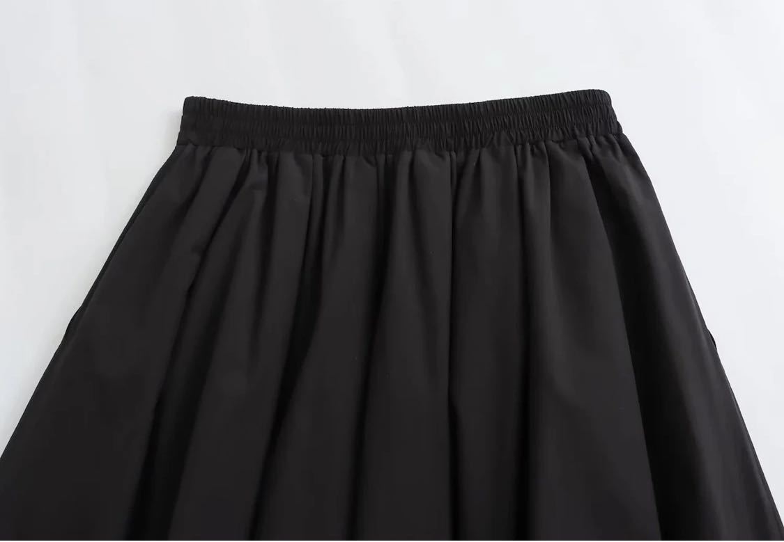 black ブラック vintage ヴィンテージ レトロ ロング フレアスカート ボトムス Sサイズ レディース★ZARA 好きな方に★早春新作 新品★_画像8