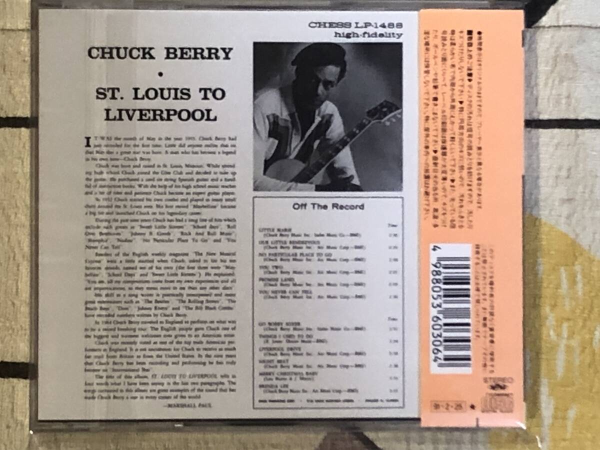 ★中古CD CHUCK BERRY/ チャックベリー「ST.LOUIS TO LIVERPOOL」 japan mint obi 　CHESS　50S 　OLDIES　オールディーズ 　ROCK'N'ROLL_画像2