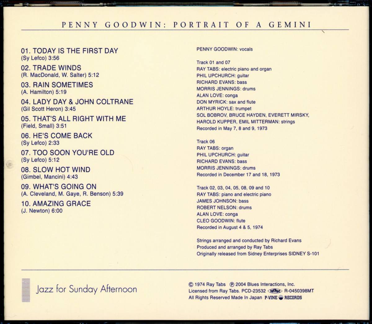 Rare Groove/メロウソウル■PENNY GOODWIN / Portrait Of A Gemini (1974) 廃盤 AtoZディスクガイド掲載作!! M.ゲイ名曲カバー収録_画像2