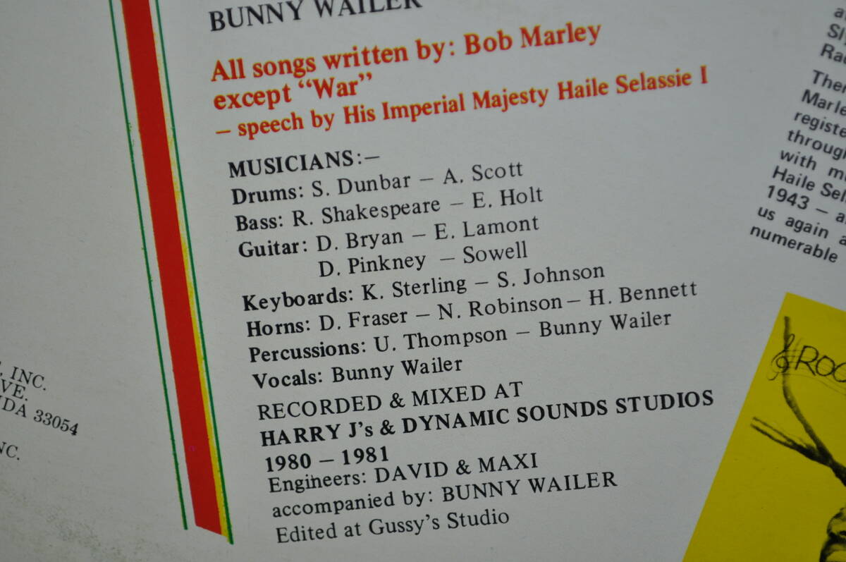BUNNY WAILER[TRIBUTE]LP/TRIBUTE TO BOB MARLEY/NO WOMAN NO CRY_画像6