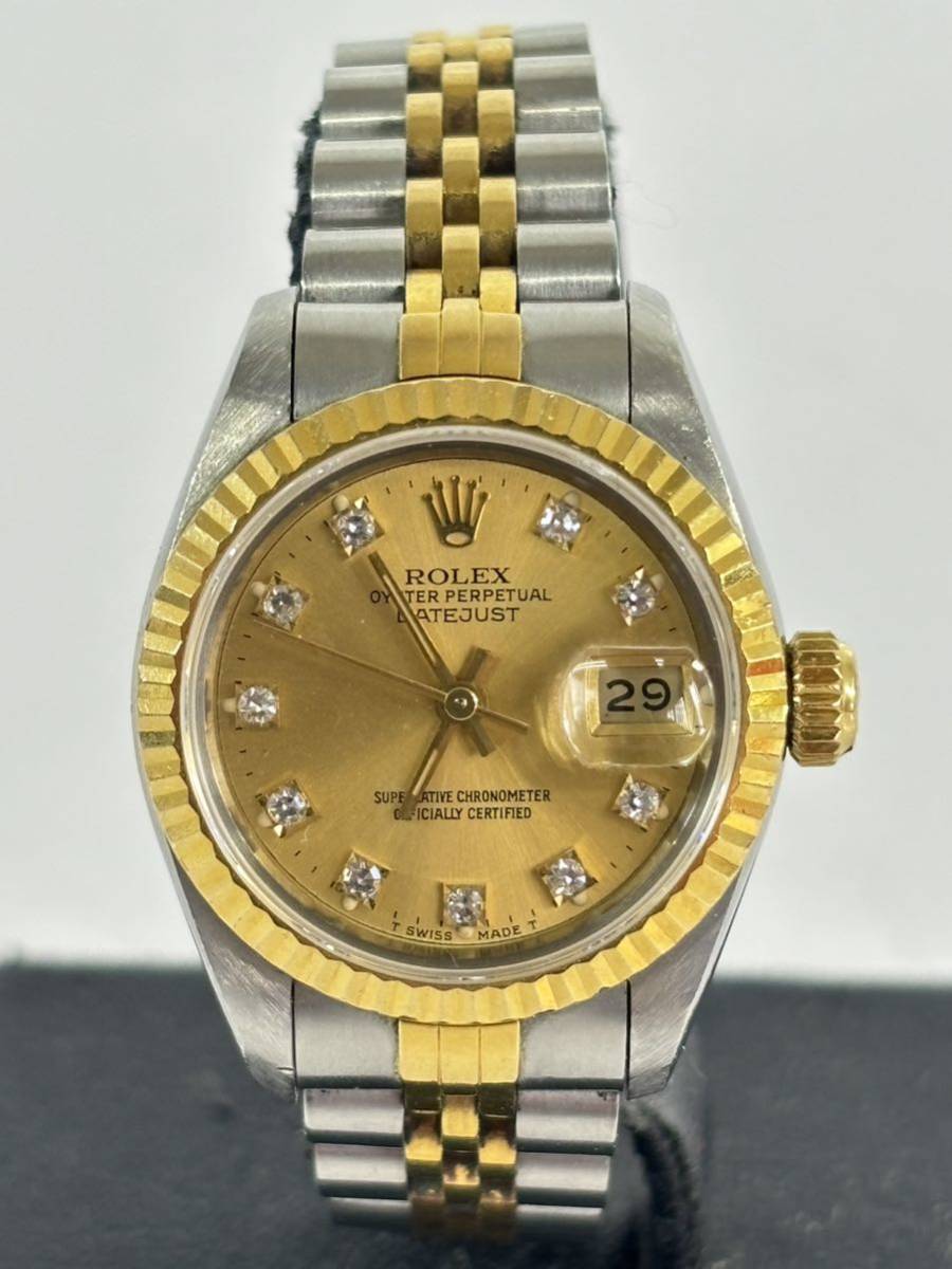 稼働品 Rolex ロレックス　DATE JUST デイトジャスト　自動巻き 腕時計 69173 シルバー　ゴールド　コンビ　10PダイヤOYSTERPERPETUAL L番_画像1