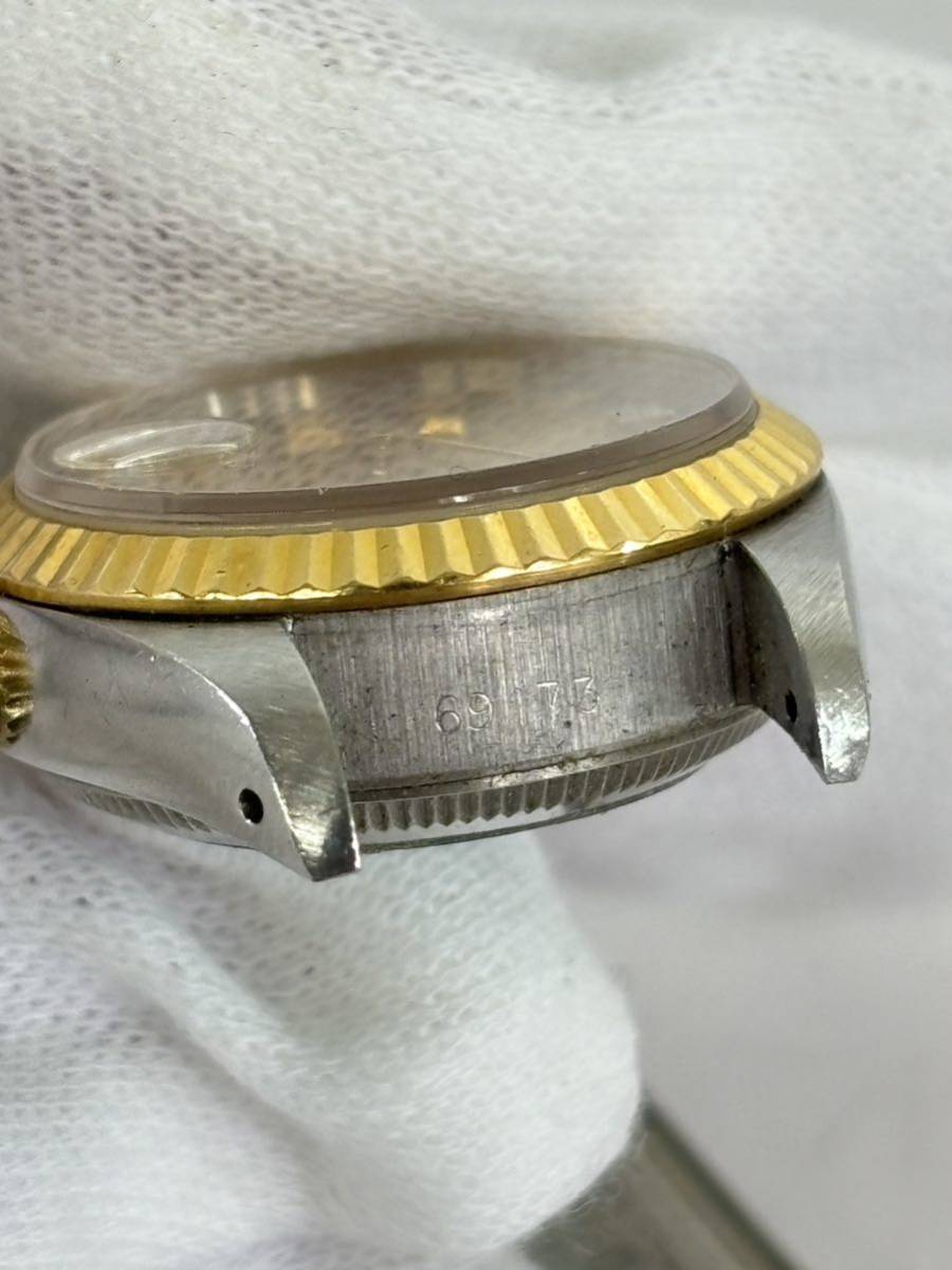 稼働品 Rolex ロレックス　DATE JUST デイトジャスト　自動巻き 腕時計 69173 シルバー　ゴールド　コンビ　10PダイヤOYSTERPERPETUAL L番_画像9