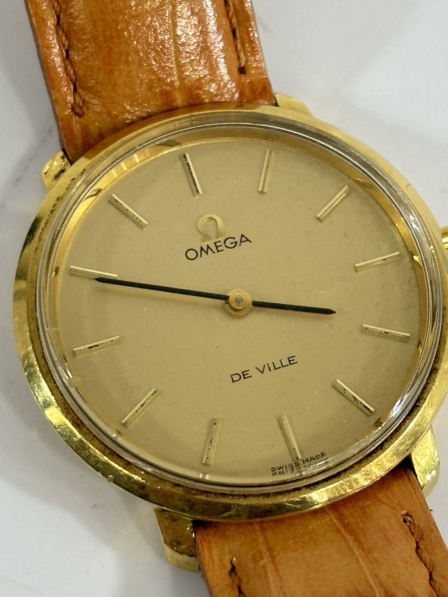 OMEGA オメガ　DE VILLE デビル　手巻き　腕時計　 ゴールド　ブラウン　不動品_画像6
