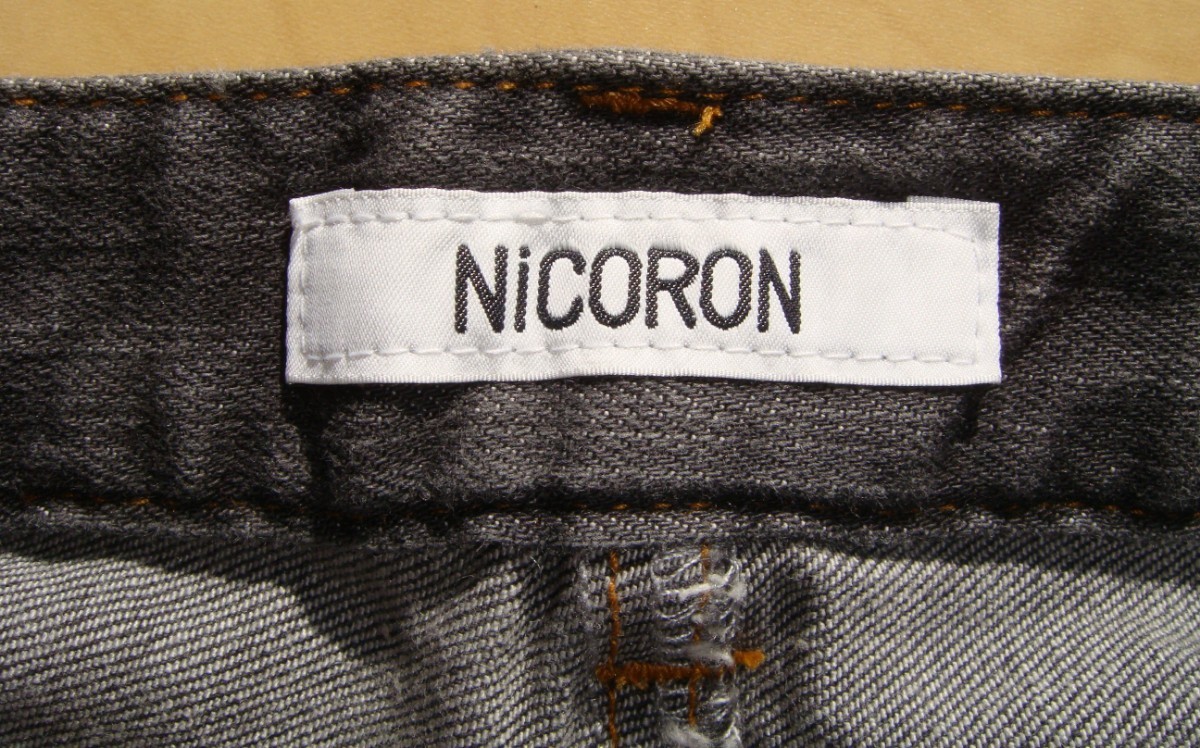 送料無料 75％OFF以上 新品 未使用 NiCORON ニコロン デニム S ダメージ スキニー パンツ 黒 ジーンズ ブラックデニム ブラックインディゴ