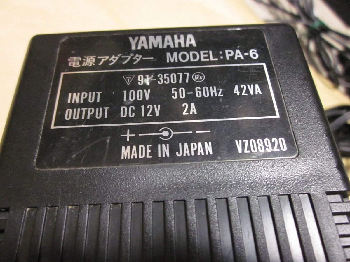  Yamaha ヤマハ PA-6 12V 電源アダプター 日本製 ACアダプター 中古 動作品 MU128/MU1000/MU2000 送料一律520円 同梱可の画像1