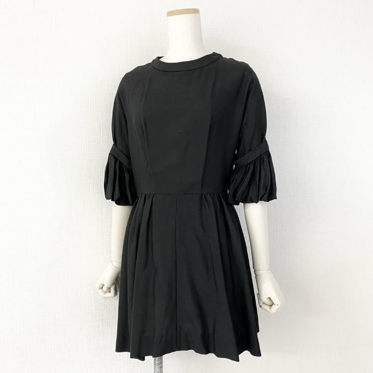 050a30 BALENCIAGA EDITION Balenciaga edition frill Mini One-piece 36 black silk France made dress 