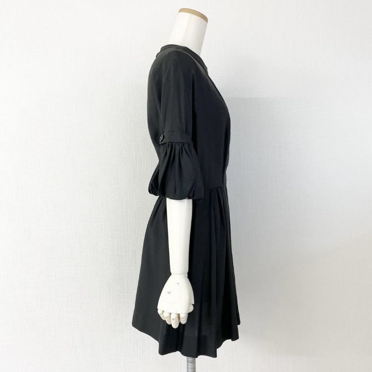 050a30 BALENCIAGA EDITION Balenciaga edition frill Mini One-piece 36 black silk France made dress 