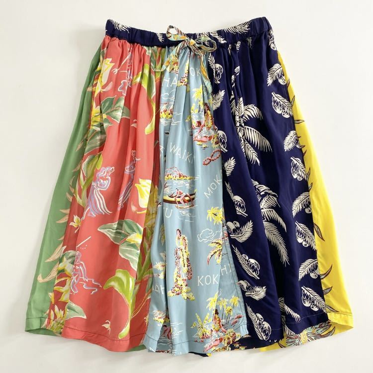 ◯1a31 BEAMS BOY ビームスボーイ × 東洋エンタープライズ アロハスカート F マルチカラー ALOHA SKIRT 日本製の画像1