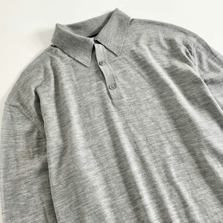 ◯16b4 Cruciani クルチアーニ ニットポロシャツ 52 グレー セーター イタリア製 POLO SHIRT 長袖 メンズ 男性用_画像3