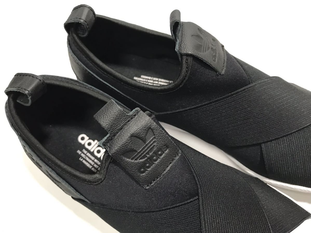 ほぼ新品!! 2019製 adidas アディダス BZ0112 SUPER STAR SLIP-ON スーパースター スリッポン 黒 x 白 us 9.0 / 27cm 国内 正規品_画像8