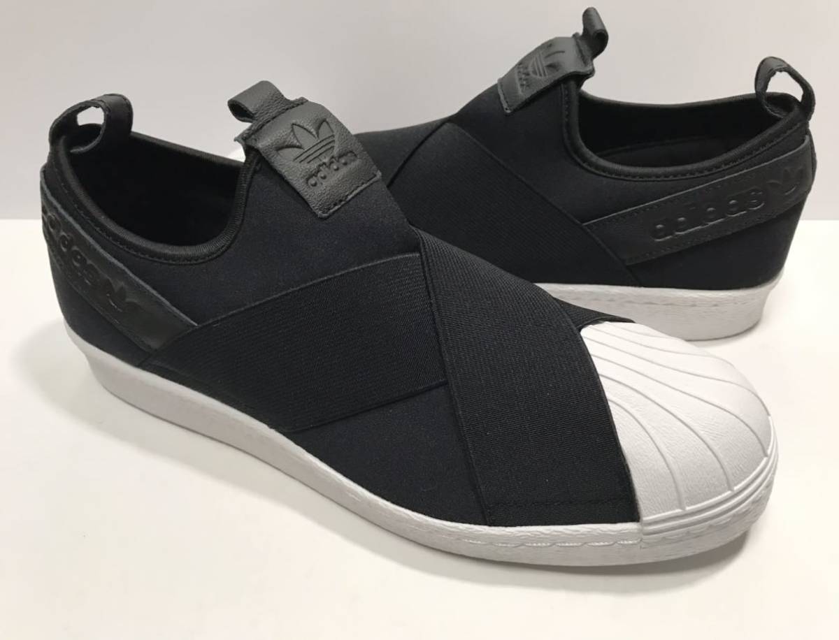 ほぼ新品!! 2019製 adidas アディダス BZ0112 SUPER STAR SLIP-ON スーパースター スリッポン 黒 x 白 us 9.0 / 27cm 国内 正規品_画像4