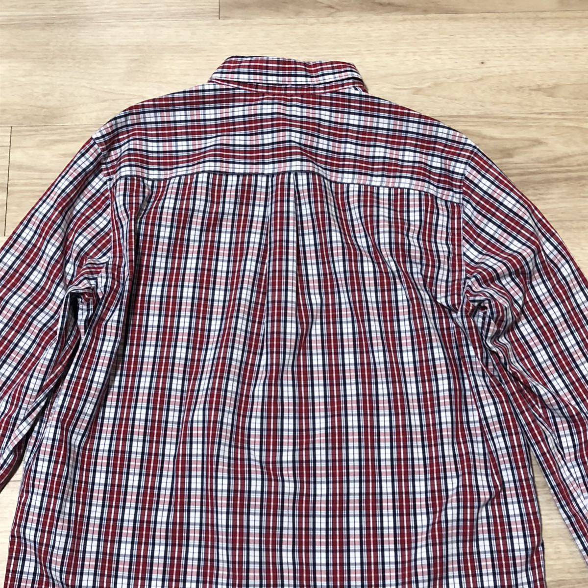 CHAPS RALPH LAUREN 長袖シャツ 白ネイビー赤チェック柄 メンズ CHAPS RALPH LAUREN 長袖シャツ 白ネイビー赤チェック柄 メンズ