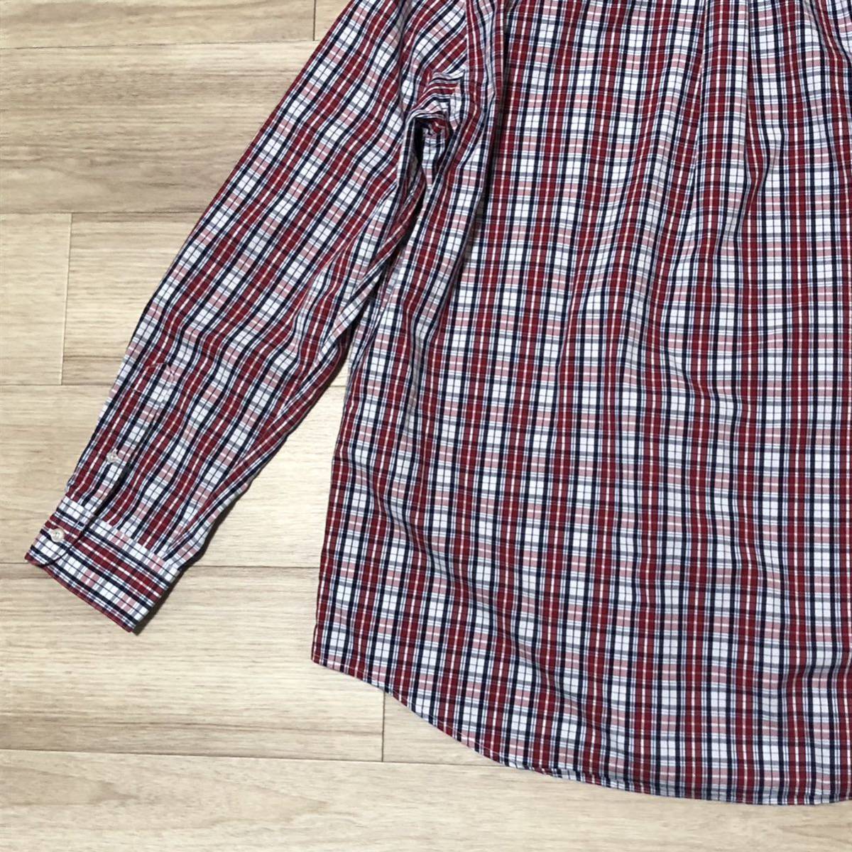 CHAPS RALPH LAUREN 長袖シャツ 白ネイビー赤チェック柄 メンズ CHAPS RALPH LAUREN 長袖シャツ 白ネイビー赤チェック柄 メンズ