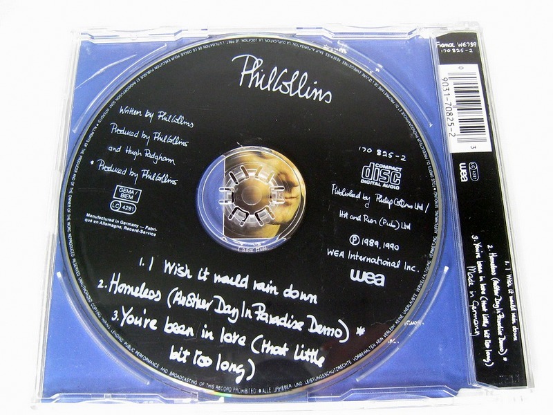 【輸入盤CD】 5-inch Compact Disc Single Phil Collins フィル・コリンズ / I Wish It Would Rain Down/J32の画像3