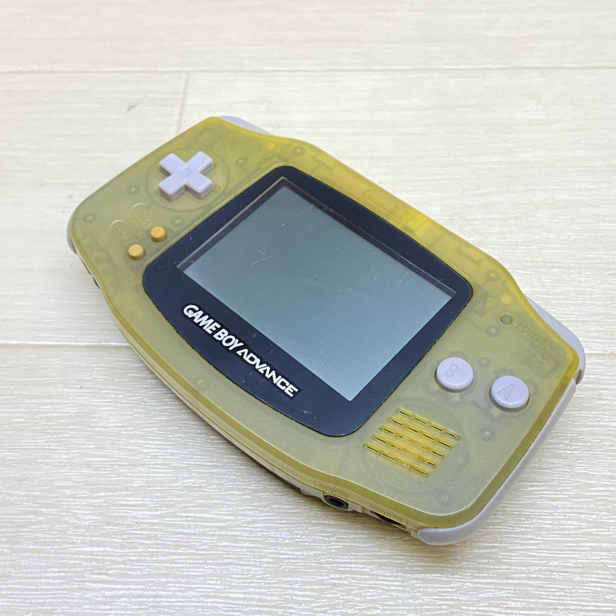 ▲ Nintendo 任天堂 ゲームボーイアドバンス AGB-001 ミルキーブルー 電池蓋欠品 動作確認済み 変色あり ジャンク ▲ K12879_画像1