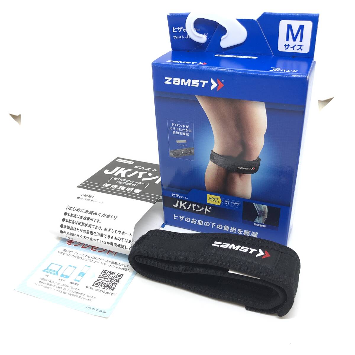 ♪恐らく未使用品 ZAMST ヒザサポーター ザムスト JKバンド Mサイズ 左右兼用 膝 ヒザ バンド 健康用品 健康グッズ 箱付き♪K22787の画像1