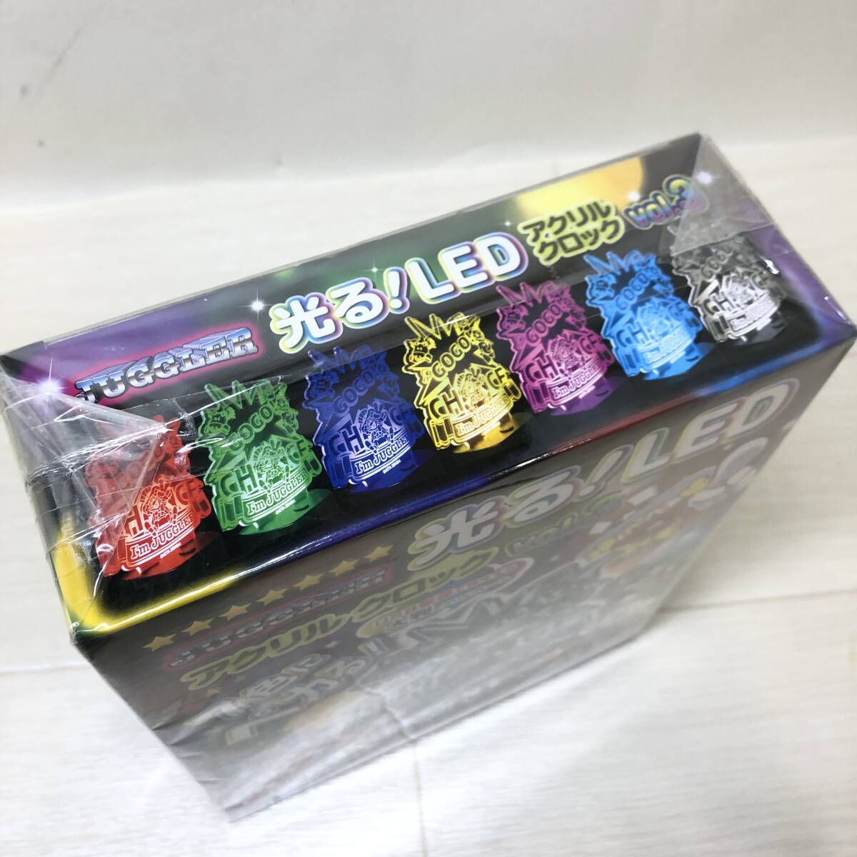 △ 未開封 ジャグラー JUGGLER 光るLEDアクリルクロック vol.3 7色にペカる 時計 パチンコ スロット グッズ コレクション △H72632の画像3