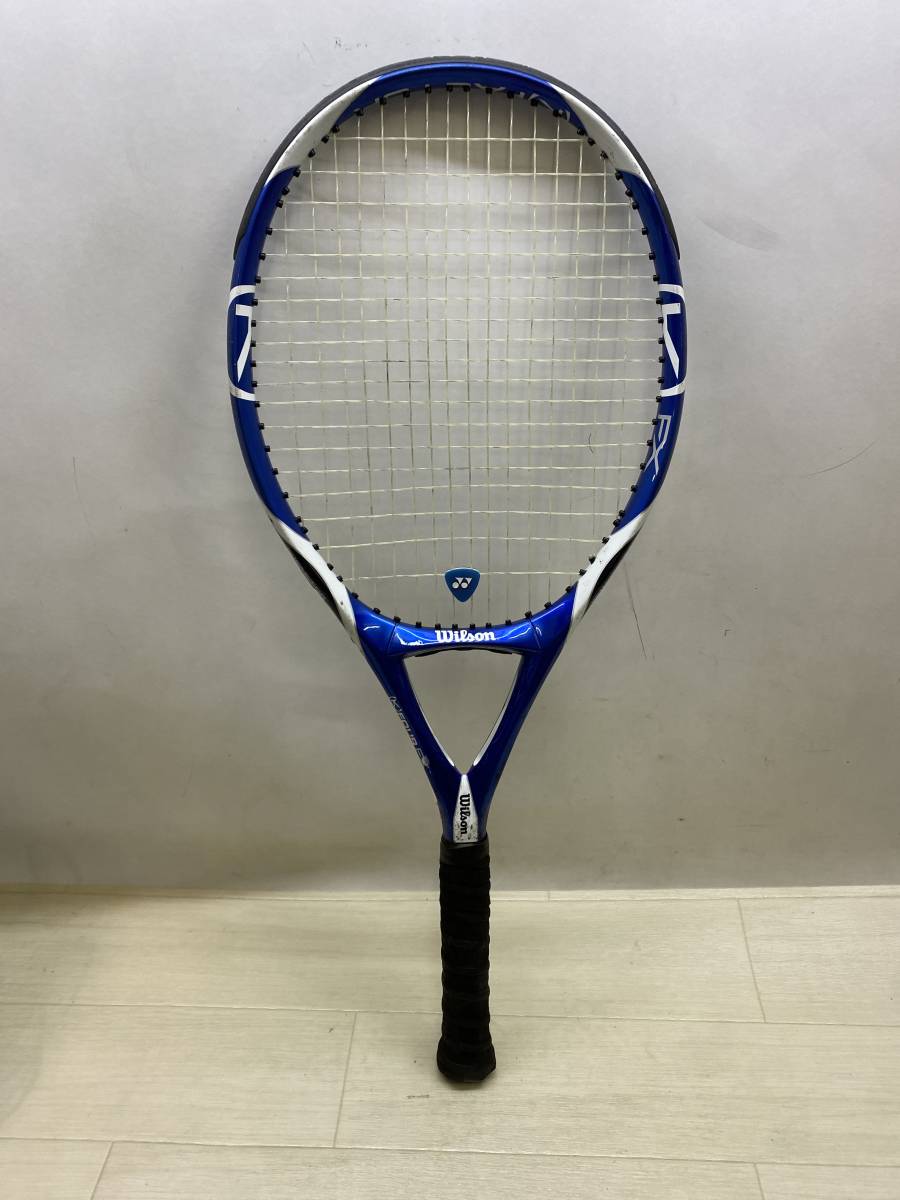 ▲ Wilson ウィルソン テニスラケット 硬式テニス K FOUR EX ブルー ラケット USED スポーツ グリップ劣化 現状品 ▲ C12901_画像2