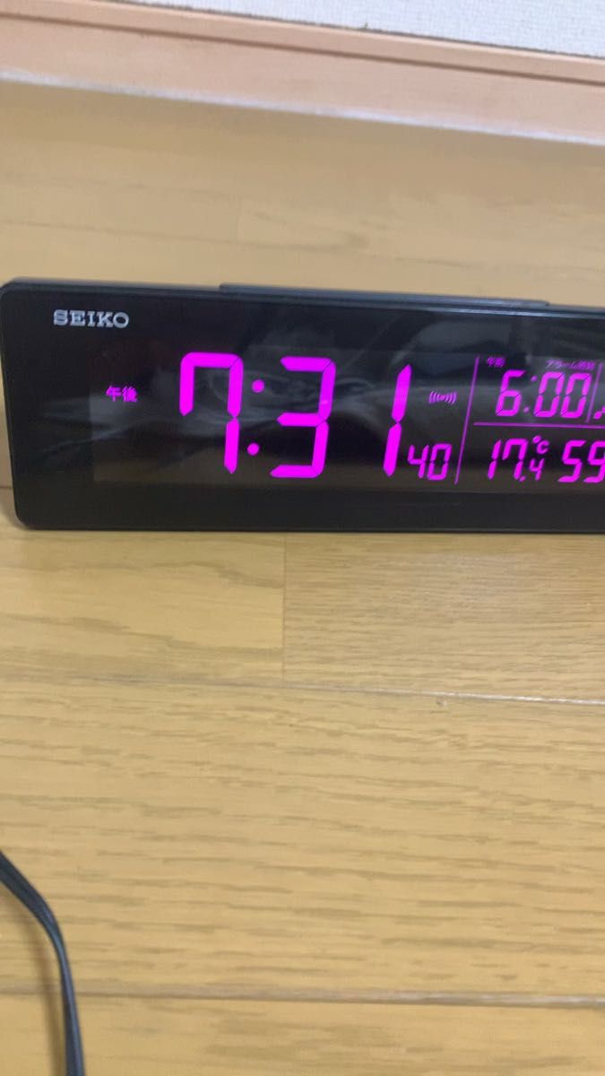 SEIKO デジタル電波目覚まし置き時計(DL205K)美品