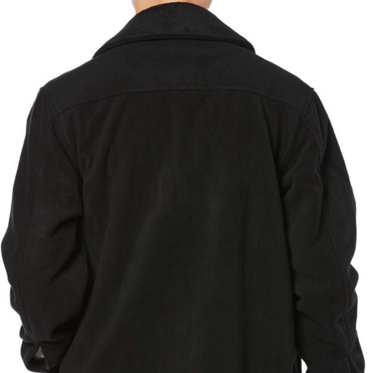 ［Amazon Essentials] 厚手シャツ フリース 長袖 メンズ黒　L ブルゾン ジャケット