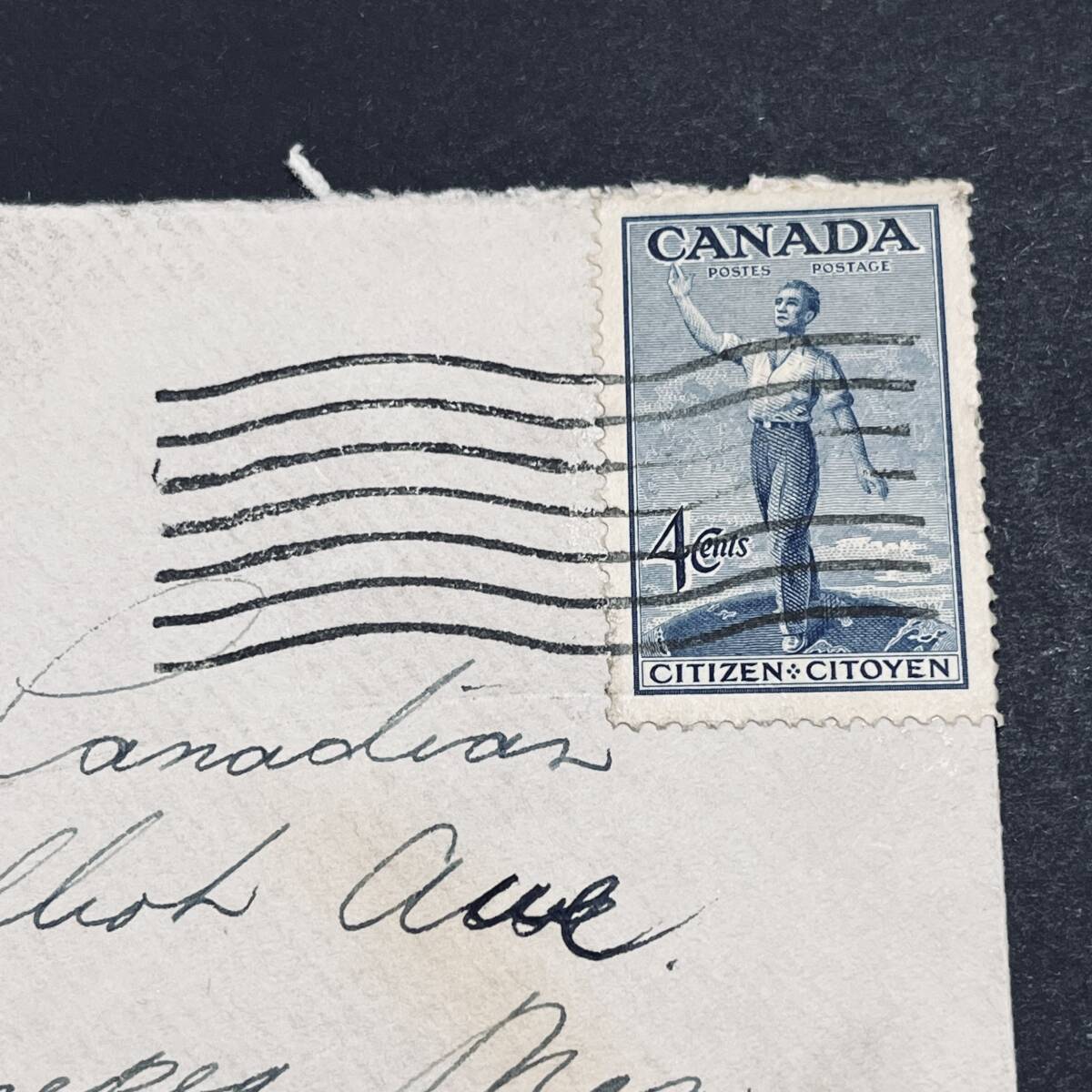 1947年 カナダ 在留日系人発通信 4c記念切手単貼書状 HAMILTON発 日系人在カナダ英字新聞「ニューカナディアン」紙宛 エンタイア_画像2