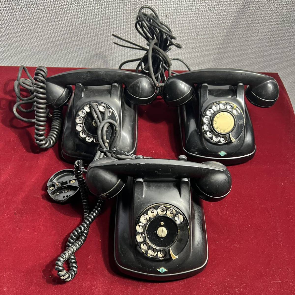 黒電話 4号A電話機 卓上電話機昭和レトロ アンティーク コレクション 電話機 /型番不明　f305_画像1