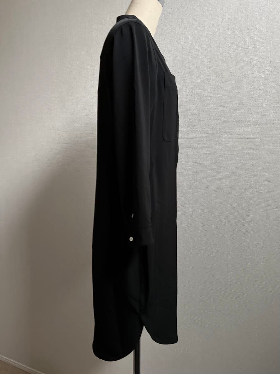THE SHINZONE/シンゾーン切替しストレッチシャツワンピース 長袖 黒