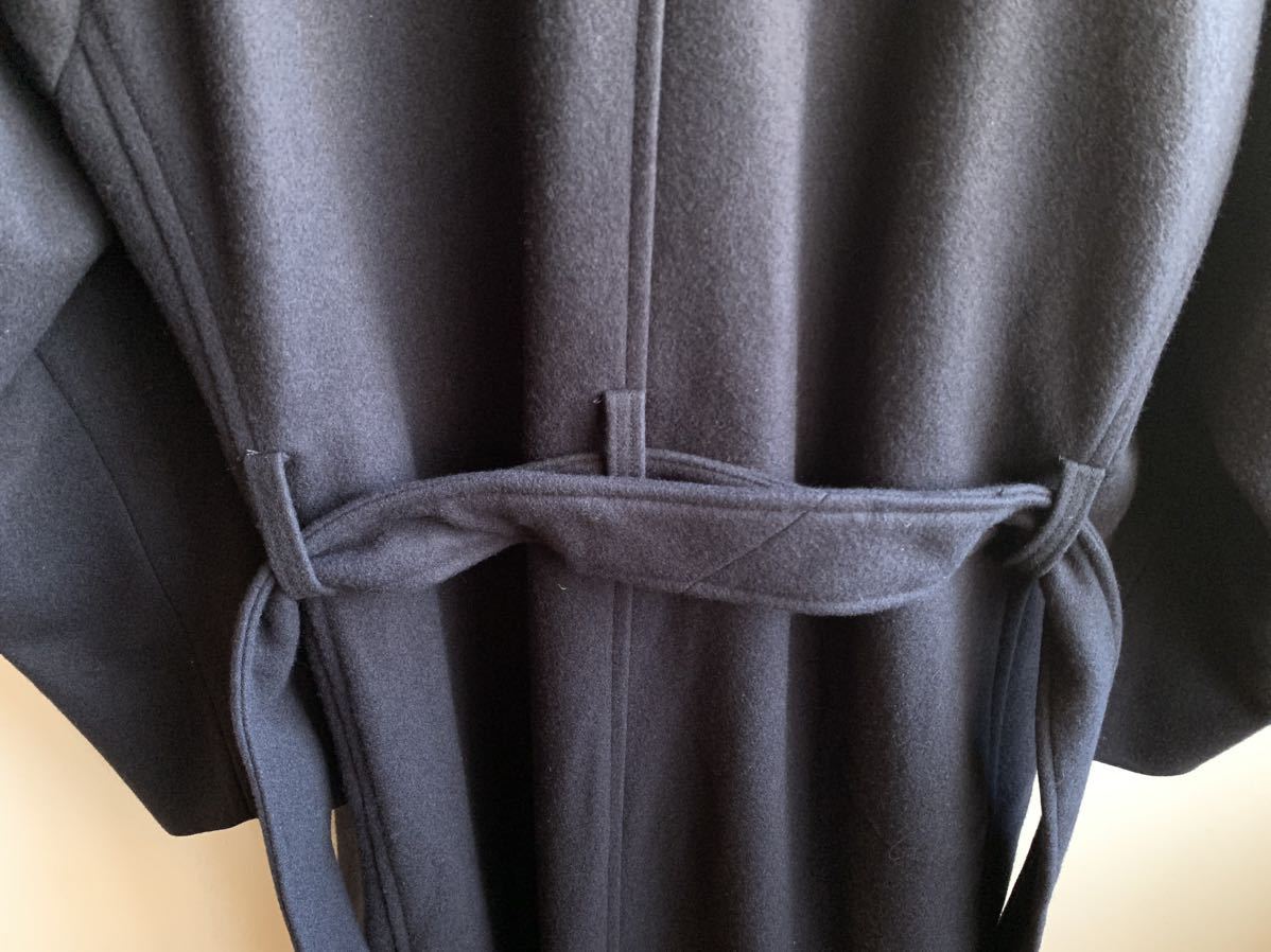 【美品】LIDNM ウールコート チェスターコート メンズ L相当 ネイビー 紺 ベルト付 日本製 リドム_画像5