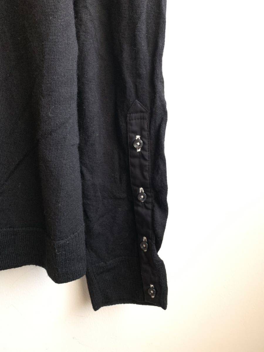 【美品】LOVELESS ニット セーター メンズ サイズ3 ブラック 黒 ヘンリーネック イタリア製ウール100% ナイト刺繍 ラブレス_画像4