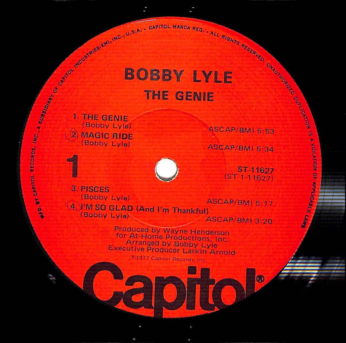 e1517/LP/米/KENDUN刻印/Bobby Lyle/The Genie_画像3