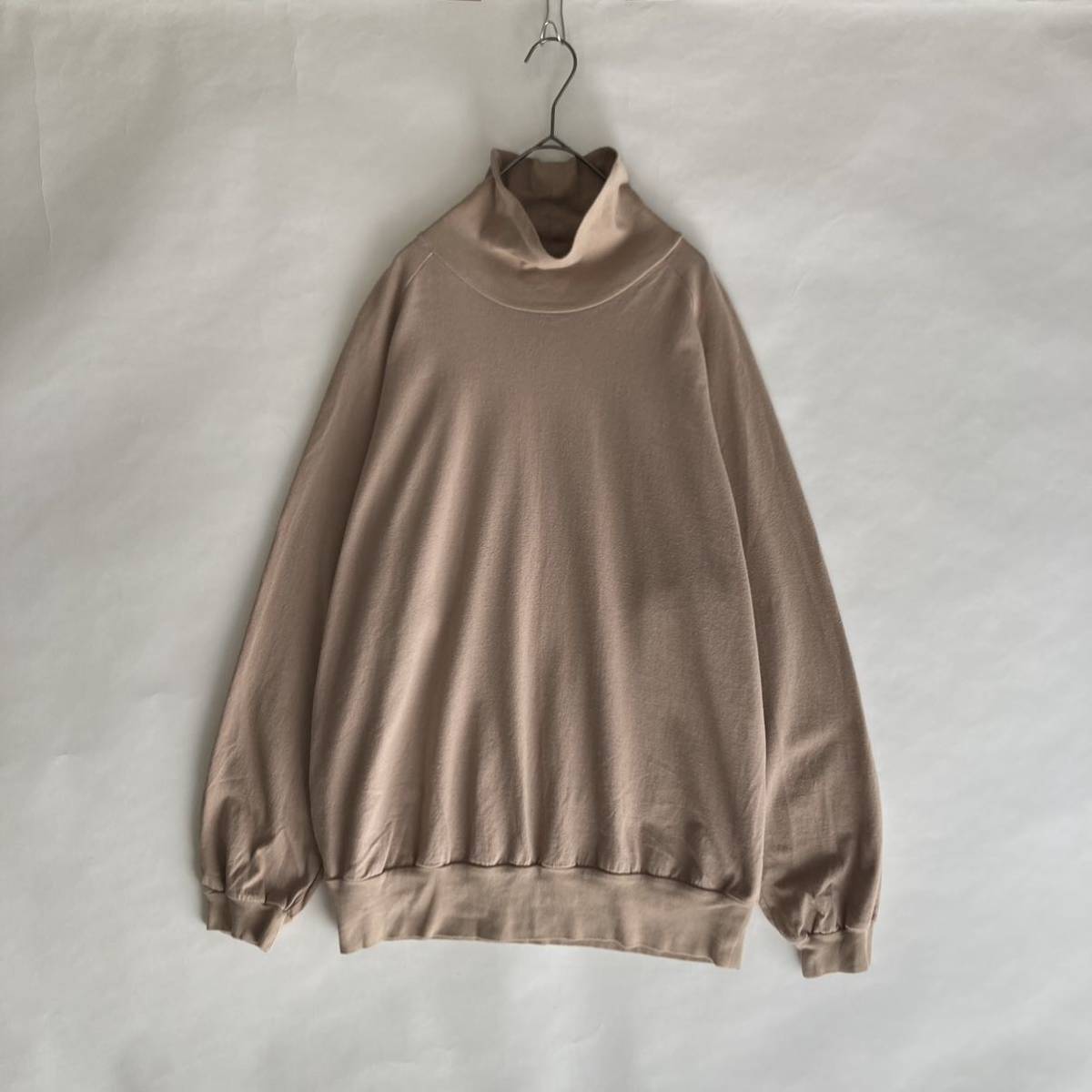 marka LOOSE NECK L/S 日本製 マーカ ルーズネック スウェット タートルネック ロングスリーブ カットソー ベージュ size 2 sk