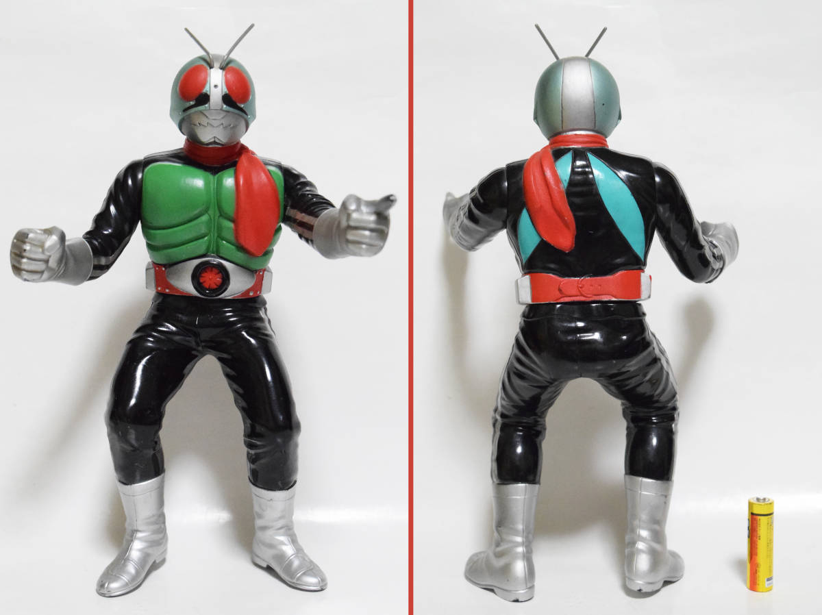 【300円~】『仮面ライダー列伝』其之三 仮面ライダー1号 ソフビ 全長約29cm 箱付 1992年 石ノ森章太郎監修 BANDAI フィギュア 新1号_画像4