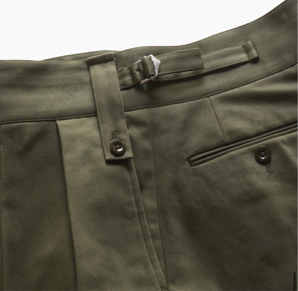 NEAT Cotton Satin Beltless OLIVE ニートトラウザーズ コットン NEAT Cotton Satin Beltless OLIVE ニートトラウザーズ コットン