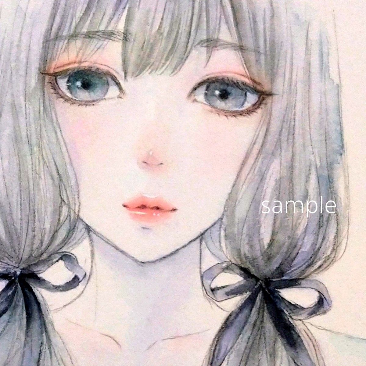 手描きイラスト　オリジナル　水彩画　肉筆原画