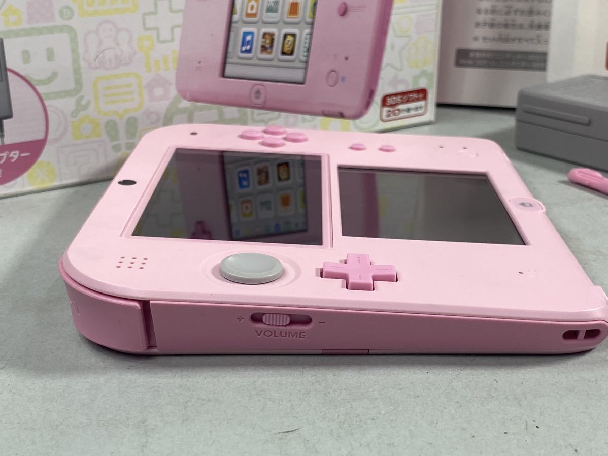 N240222-2【美品動作品】Nintendo 任天堂 2DS 付属品完備 FTR-001 ピンク メモリーカード 4GB元箱内箱付 【送料全国一律520円】_画像6